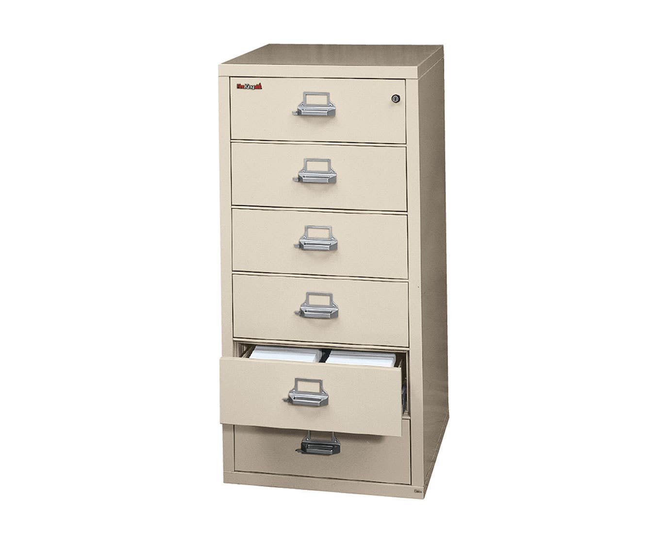 FireKing 6-2552-C Card-Check-Note File Cabinet, 6 Drawer, 863 Ibs, 1 Hour Fire Rated