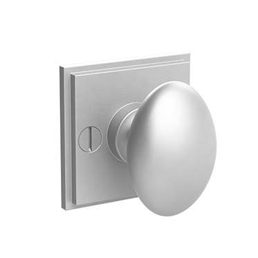 Merit 43252C/43253C Warrington Collection Oval Thumbturn w/ 3/16" Spindle On Screwless Square Backplate