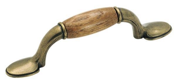 Amerock 245WPB Everyday Heritage Cabinet Pull, 3" CTC, White/Polished Brass