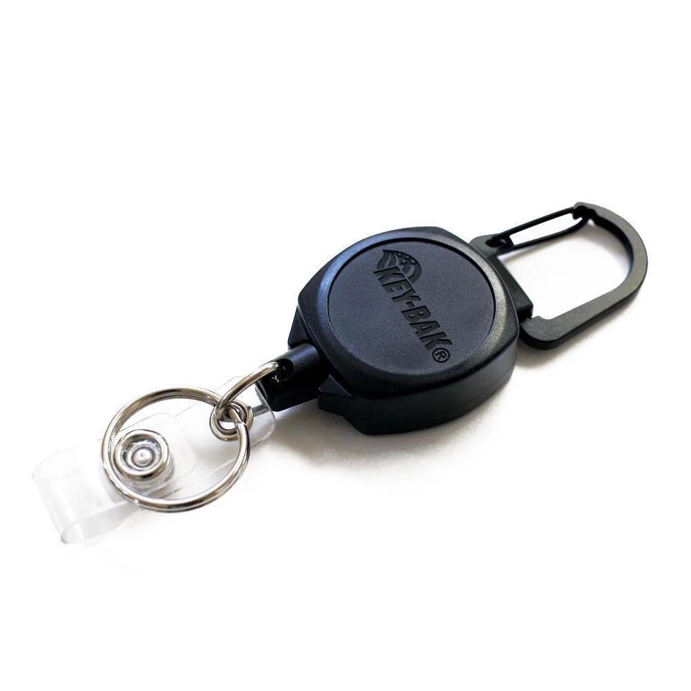 KEY-BAK 0KB1 Sidekick Twist-free Carabiner Retractable Keychain And Badge Reel That Holds Up To 5 Keys And Id Badge