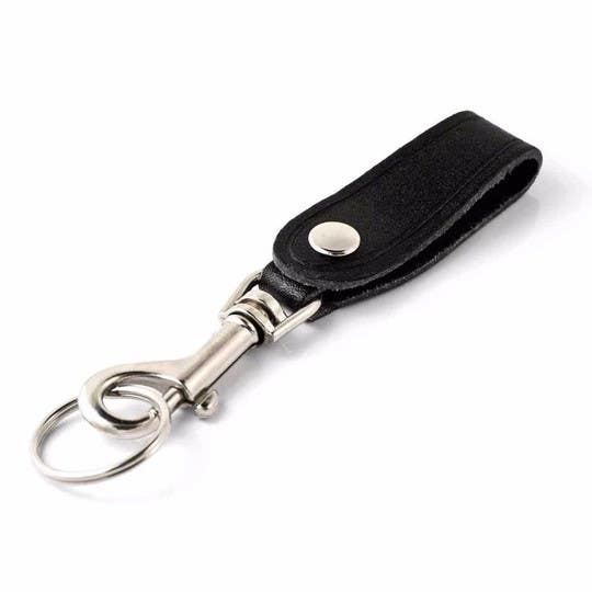 KEY-BAK 0306-139 Bolt Snap Key Ring With Detachable Leather Strap