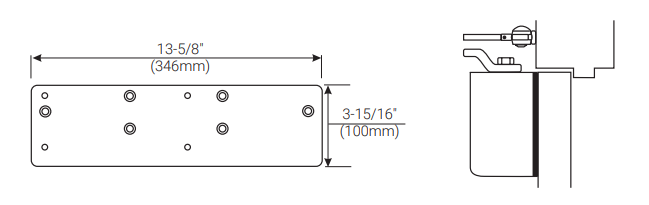ACCENTRA (formerly Yale) 48 Back Plate & Drop Plate For 4400 Series Door Closer