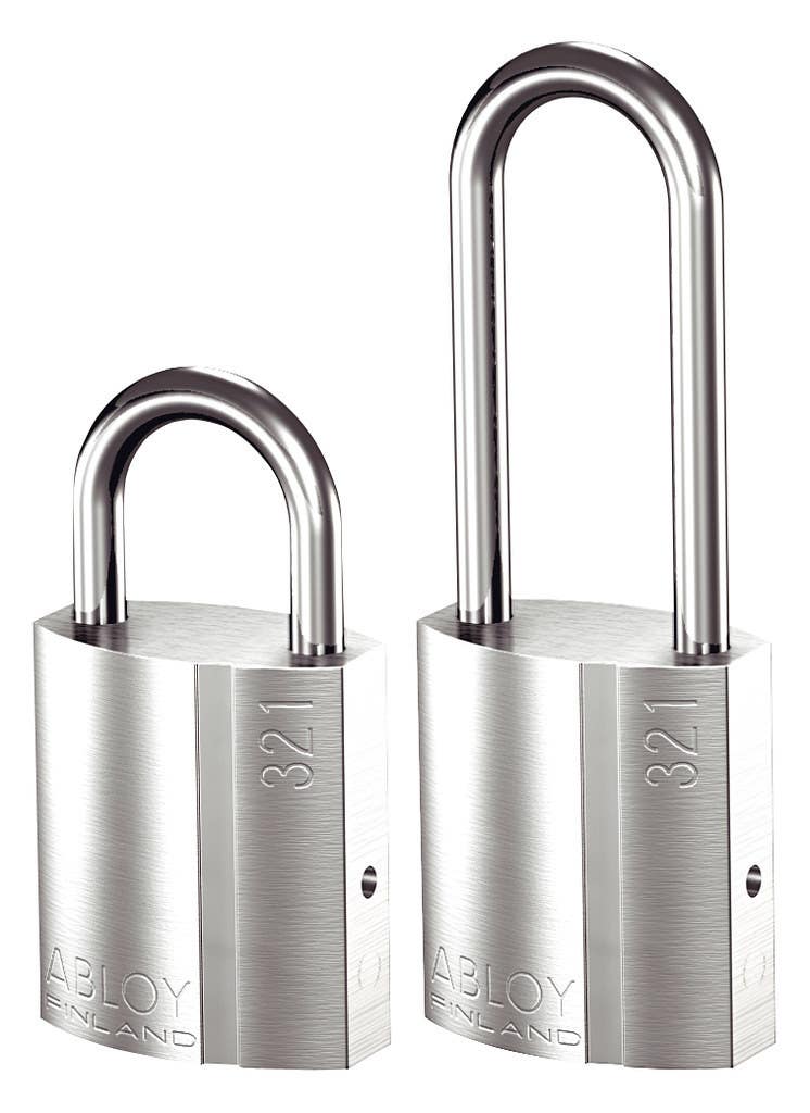 Abloy Sentry PL321 Brass Padlock, Non-Rekeyable, Finish-Chrome