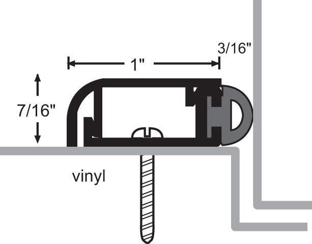 NGP 170V Aluminum Vinyl Perimeter Seal w/ Concealed Fastener