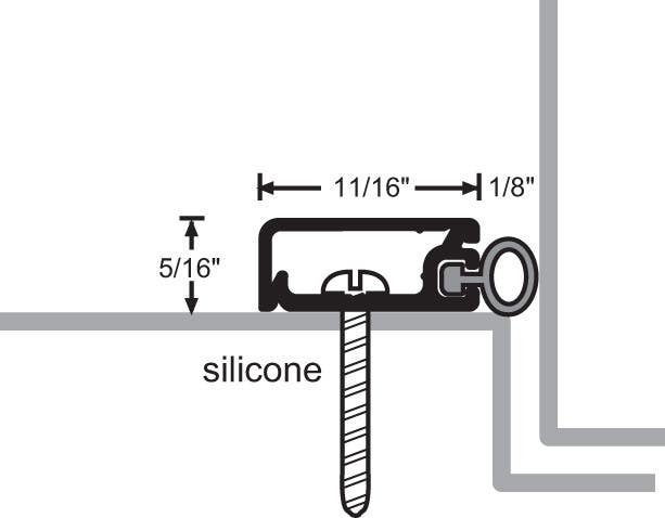 NGP 172S Aluminum Silicone Perimeter Seal w/ Concealed Fastener