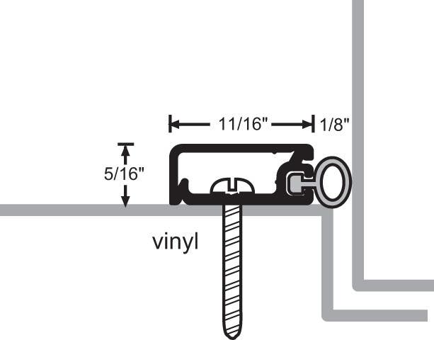 NGP 172V Aluminum Vinyl Perimeter Seal w/ Concealed Fastener