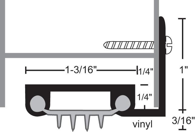 NGP 313V Aluminum Finned Vinyl Door Shoe