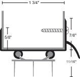 NGP 319ET Aluminum Thermoplastic Door Shoe w/ Notched Fins