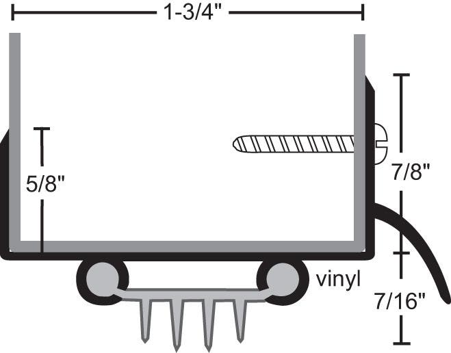 NGP 319EV Aluminum Finned Vinyl Door Shoe
