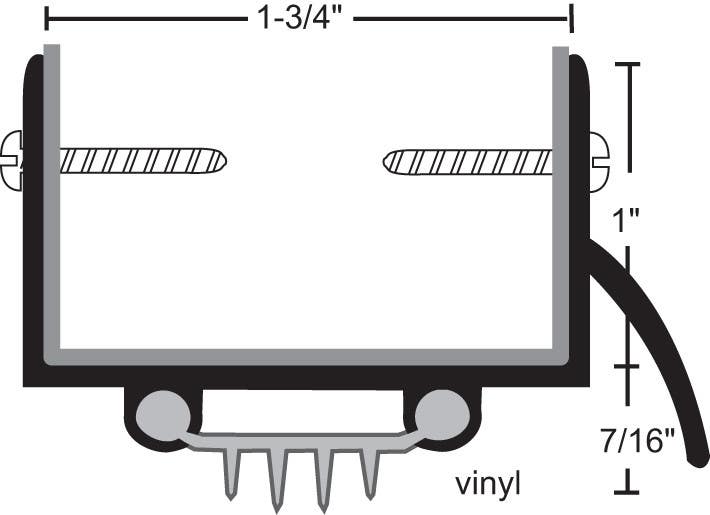NGP 319V Aluminum Finned Vinyl Door Shoe