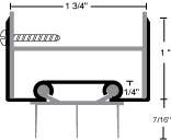 NGP 35ET Aluminum Thermoplastic Door Shoe w/ Notched Fins