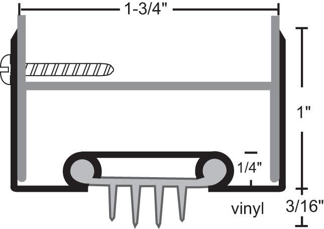 NGP 35EV Aluminum Finned Vinyl Door Shoe