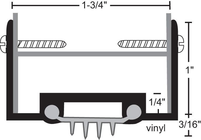 NGP 35V Aluminum Finned Vinyl Door Shoe