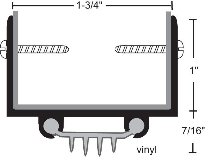 NGP 36V Aluminum Finned Vinyl Door Shoe