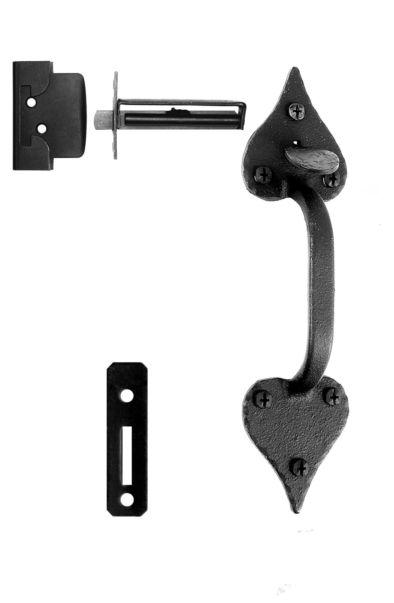 Acorn RU9BI Cast Small Heart Single Handle Drop Latch Set