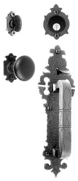 Acorn WUEBI Small Handle w/ Warwick Backplate & Knob Mortise Lock Set