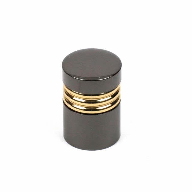 Century 10501-NB3 Maryland Solid Brass Knob, Black Nickel/Polished Brass, 3/4" Diameter
