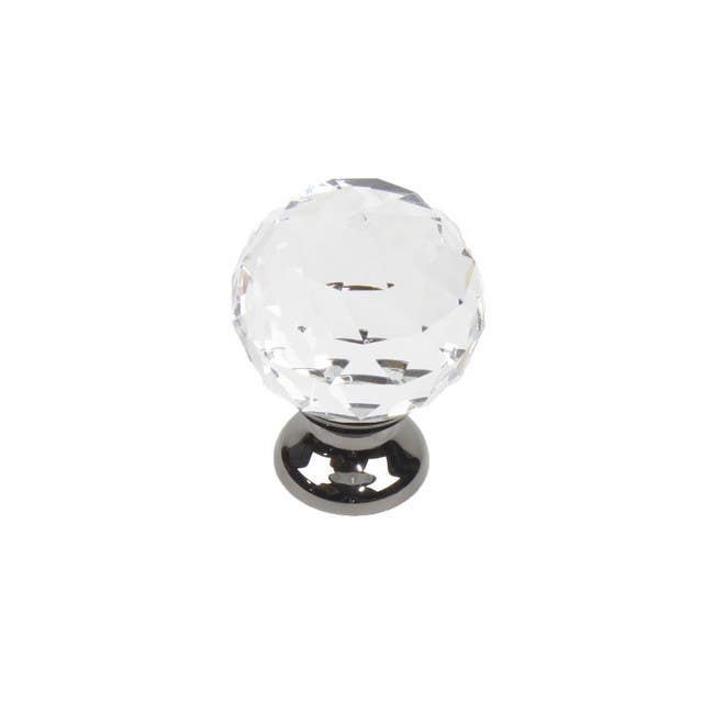 Century 18905 Glamour Glass Knob With Brass Base, 30 mm Diameter