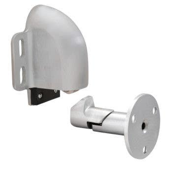 Burns Manufacturing 538 Automatic Wall Type Holder & Stop, Satin Chrome Plated