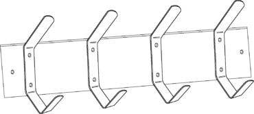 Burns Manufacturing BM4364 Utility Hook Strip - 4 Hooks