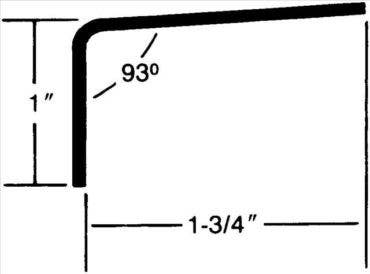 Burns Manufacturing 302 "L" Shaped 93° 1" x 1-3/4" I.D. Door Edging