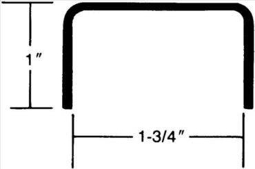 Burns Manufacturing 303 "U" Shaped 90° 1" x 1-3/4" I.D. x 1" Door Edging