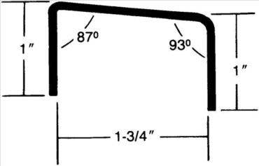 Burns Manufacturing 304 "U" Shaped 87° & 93° 1” × 1-3/4” I.D. x 1” Door Edging