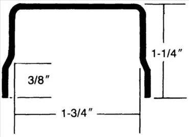 Burns Manufacturing 308 "U" Shaped w/ Overlap 90° 1-1/4" x 1-3/4" I.D. x 1-1/4" Door Edging