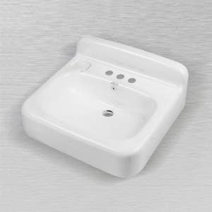 Ceco 553 Rectangular Service Lavatory Sink, 20"x18"x4 1/2", White Finish