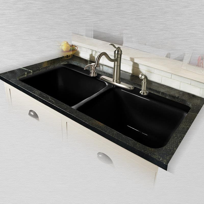 Ceco 744 Tile Edge Kitchen Sink, 43"x22"x10", Double Bowl