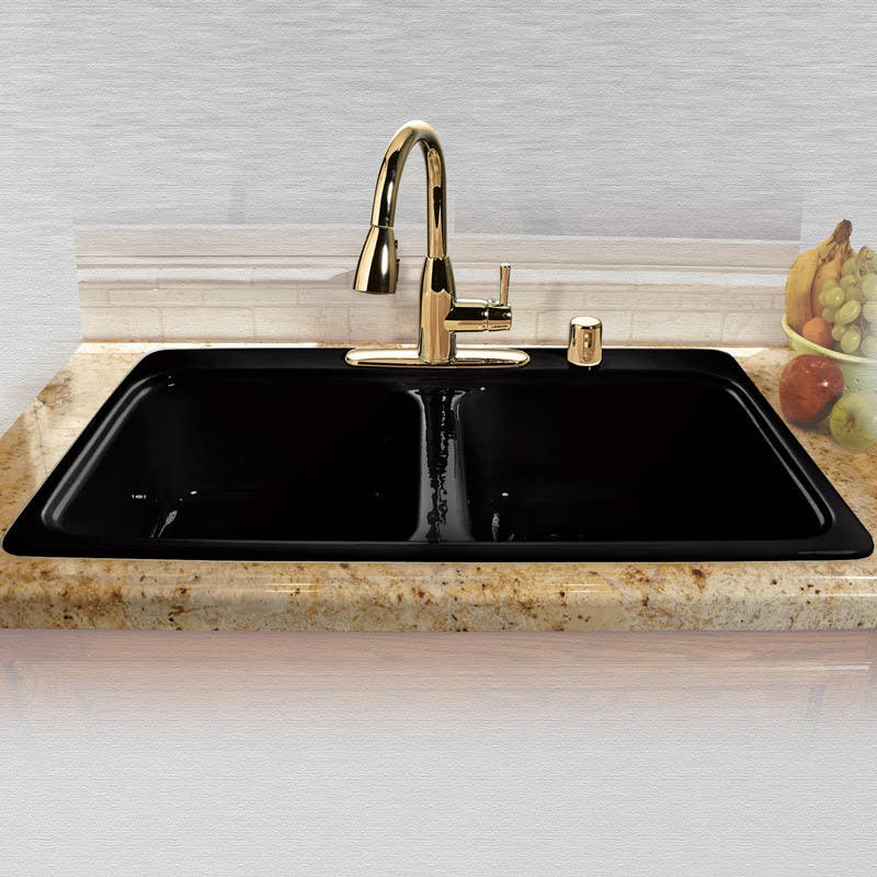 Ceco 745 Self Rimming Kitchen Sink, 33"x22"x9.75", Double Bowl