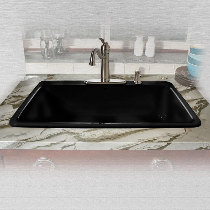 Ceco 753 Self Rimming Kitchen Sink, 33"x22"x9", Single Bowl
