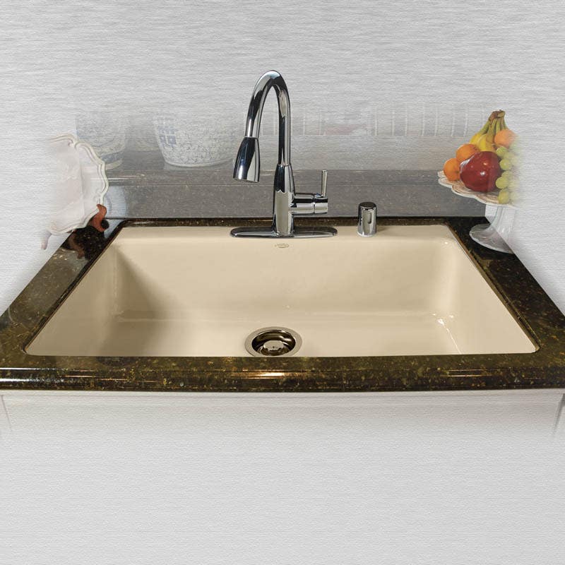 Ceco 754 Tile Edge Kitchen Sink, 33"x22"x9", Single Bowl