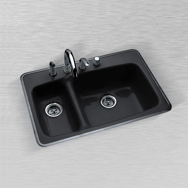 Ceco 770 Kitchen Sink, 32"x21"x9", High-Low Double Bowl