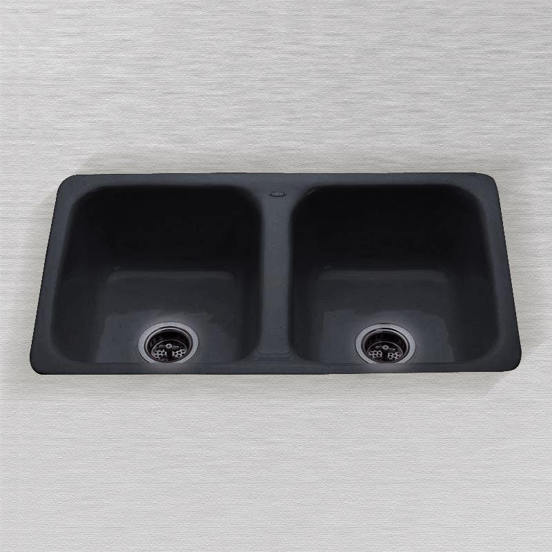 Ceco 730 Flat Rim Undercounter Mount Kitchen Sink, Double Bowl