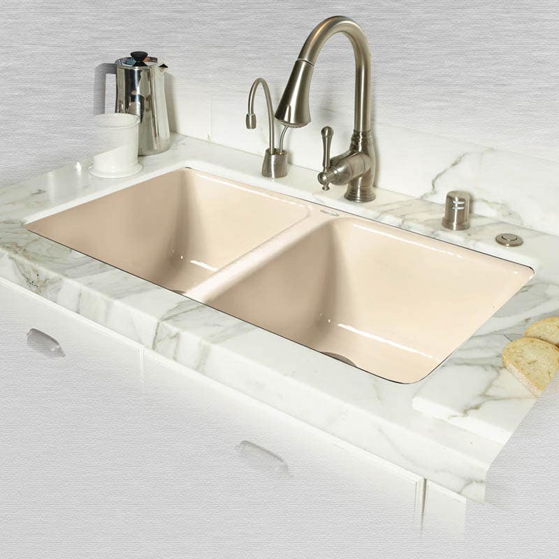 Ceco 748-UM Double Bowl Undermount Kitchen Sink, 33"x19.5"x9"