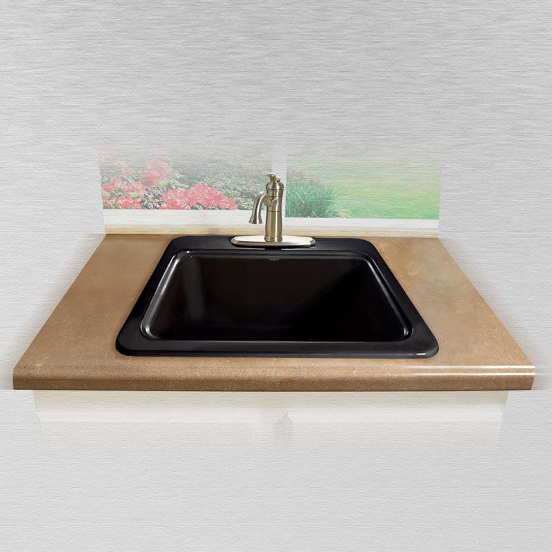 Ceco 857 Laundry Sink, 25"x22"x13", Self Rimming, 3 1/2" Drain, 2 Hole