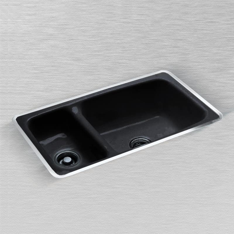 Ceco 732 High-Low Double Bowl Kitchen Sink, 32"x18"x9", 3 1/2" Drain