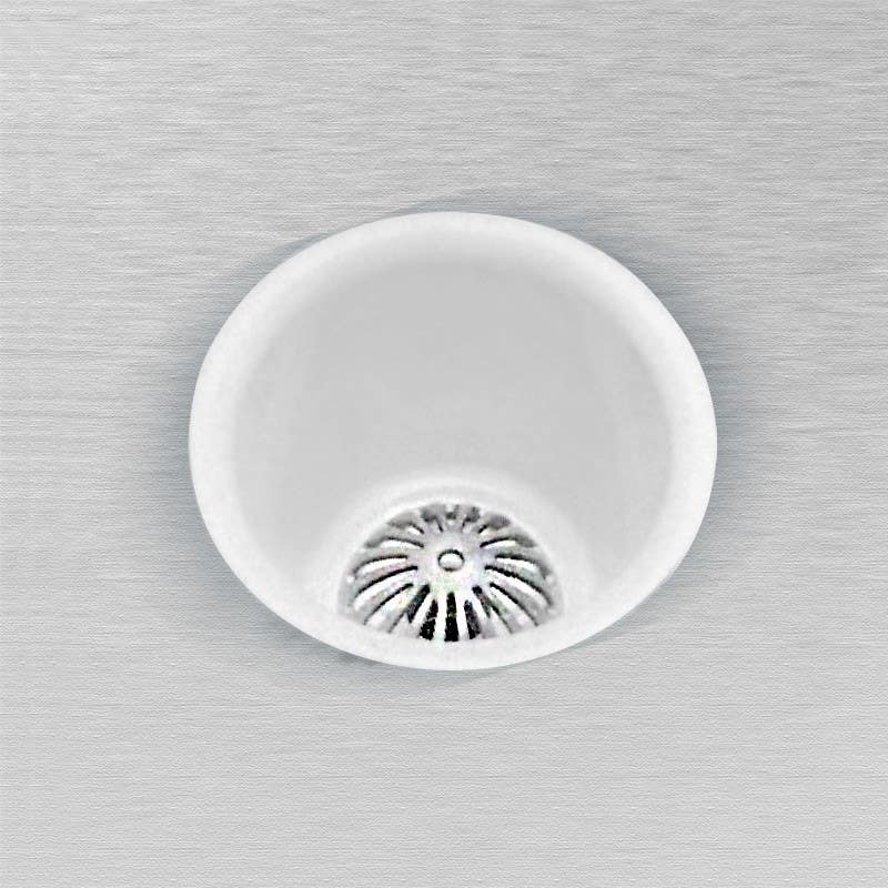 Ceco 1008-C/NH Round Floor Sink, 12" Round By 8", White