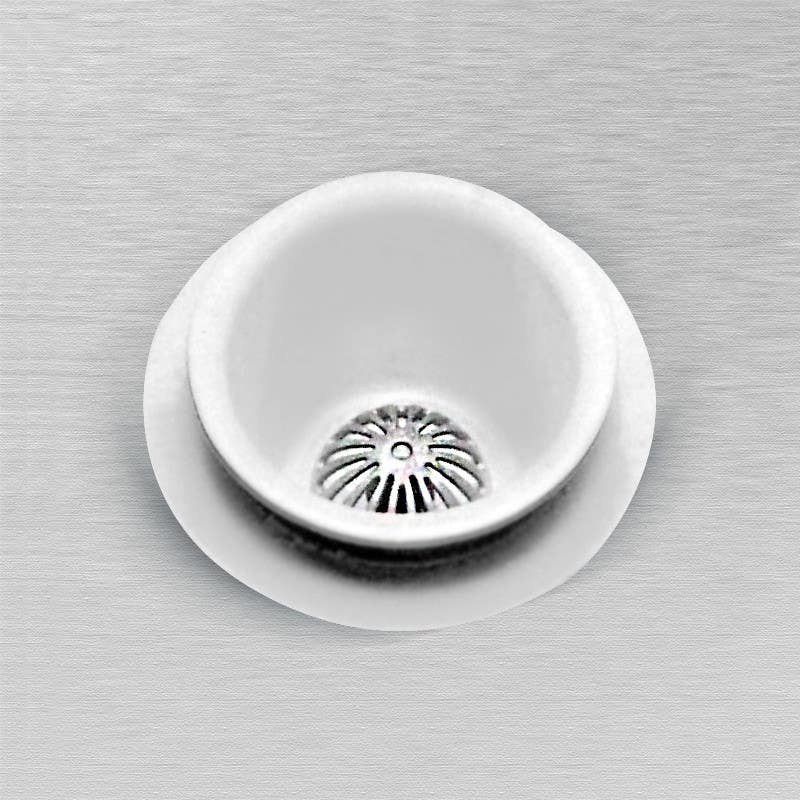 Ceco 1008-1-C/NH Round Floor Sink with Seepage Flange, 12" Round X 8, White