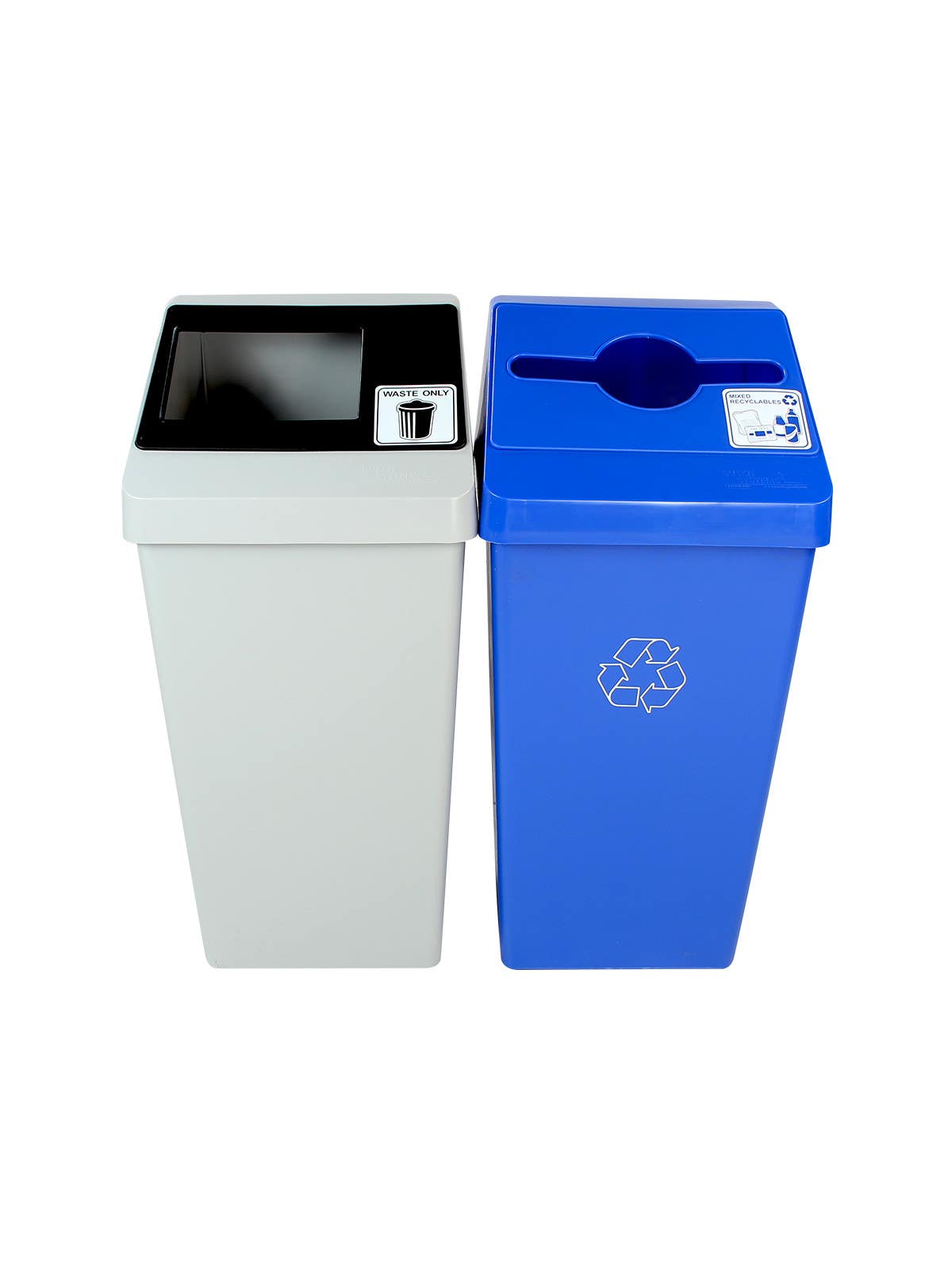 Busch Systems 100848 Smart Sort Double Grey, Black, Blue - Mixed Recyclables | Waste