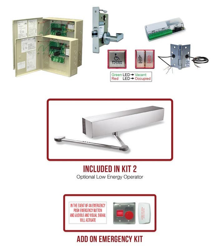 Command Access UBPK2-FM-EUxEL Electrified Latch Pullback, Universal Bathroom Privacy Kit