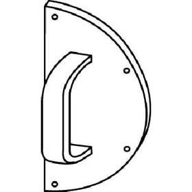 Trimco 1056-4 Half-Round Pull Plate, 8" CTC Pull