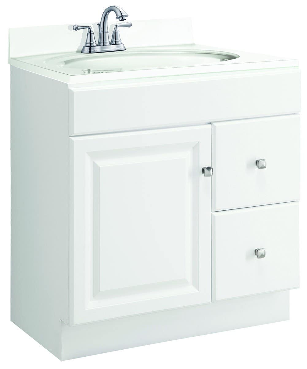 Design House 597161/229 Wyndham White Vanity, 1 Door & 2 Drawer, Unassembled