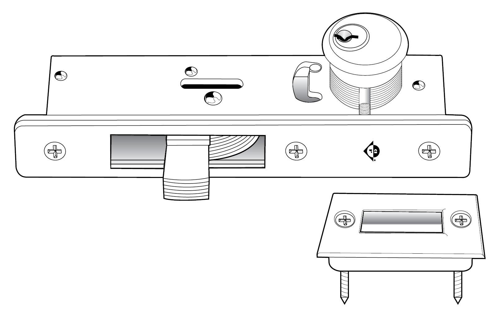 Adams Rite 1830 Bottom Rail Deadlock (Swingbolt)