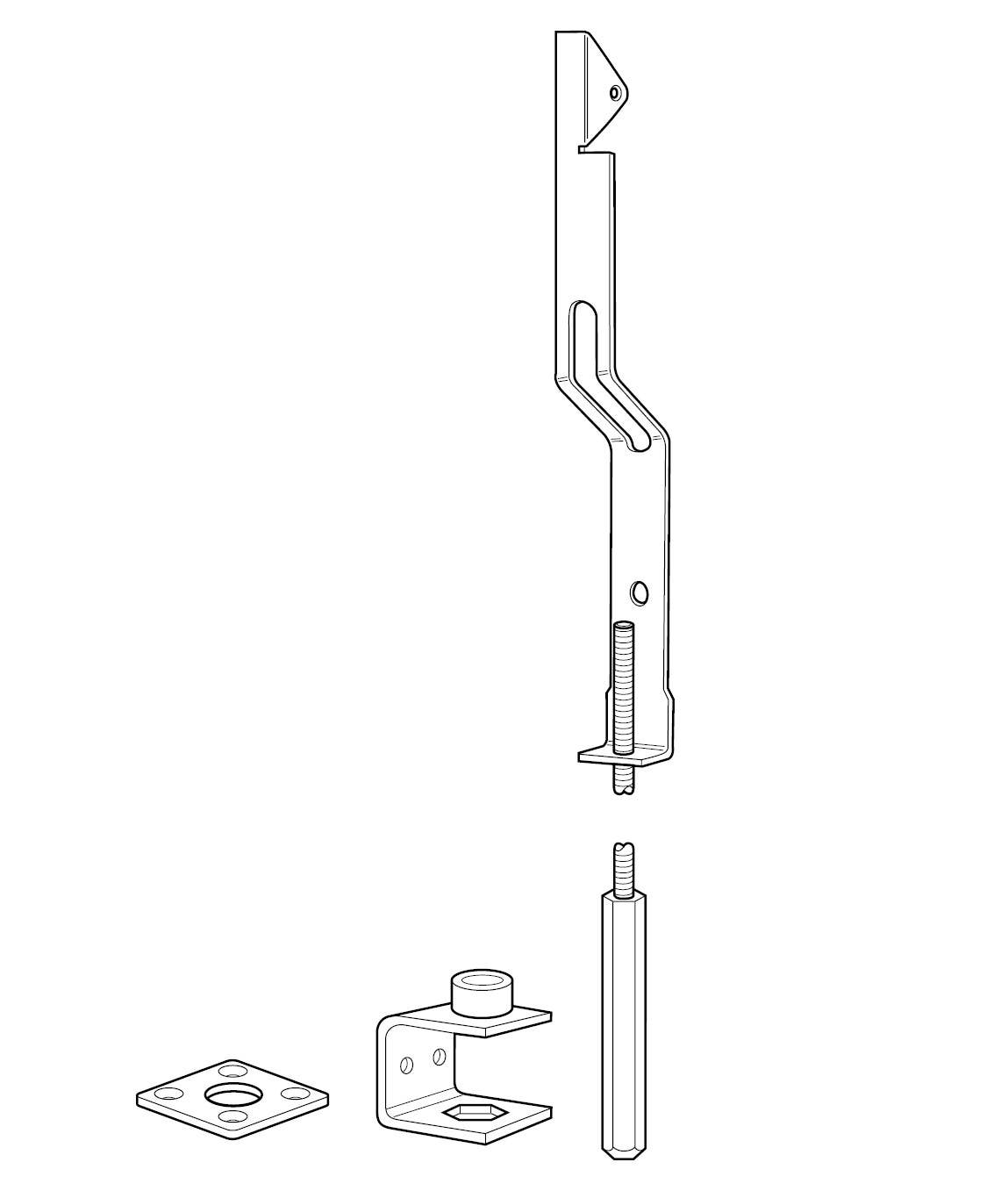 Adams Rite 4015 Threshold Bolt, Zinc Plated Steel