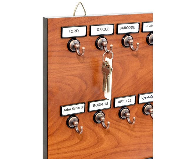 KeyStand 55MCN with 55 Bolted Metal Hook with Customize Name Plates and 1-55 Printed & Blank Stickers