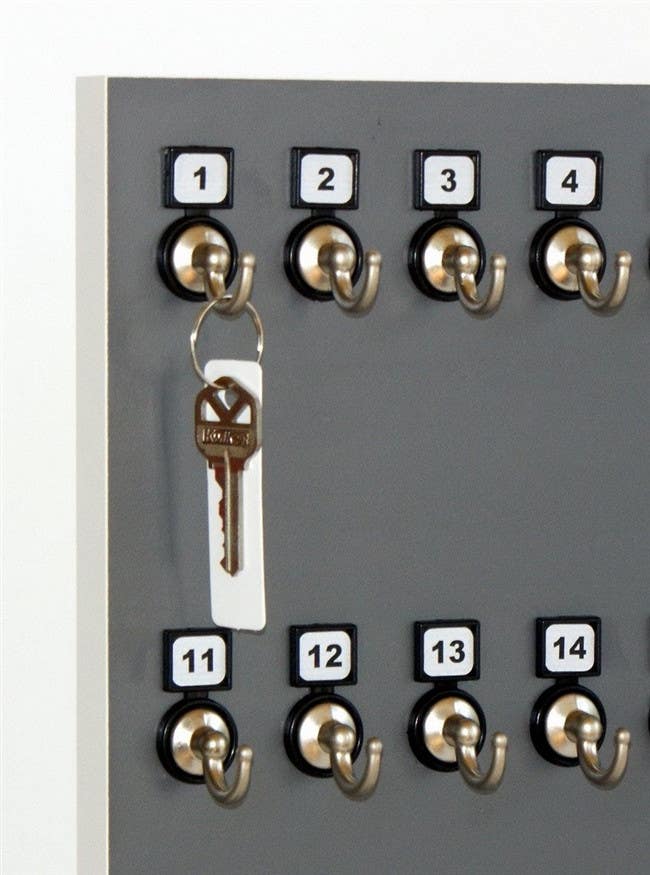 KeyStand 75MNS with 75 Bolted Metal Hook with Number Plate and Hidden Hangers