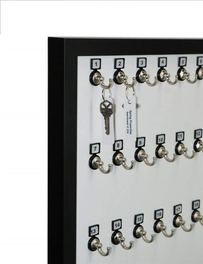KeyStand 24MNF Framed Bolted Metal Hook with Number Plate and Hidden Hangers for Executive Office