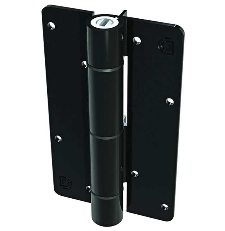 D&D KF3S KwikFit Polymer, Self-Closing Gate Hinge,2-Legs, Finish-Black (Pair)